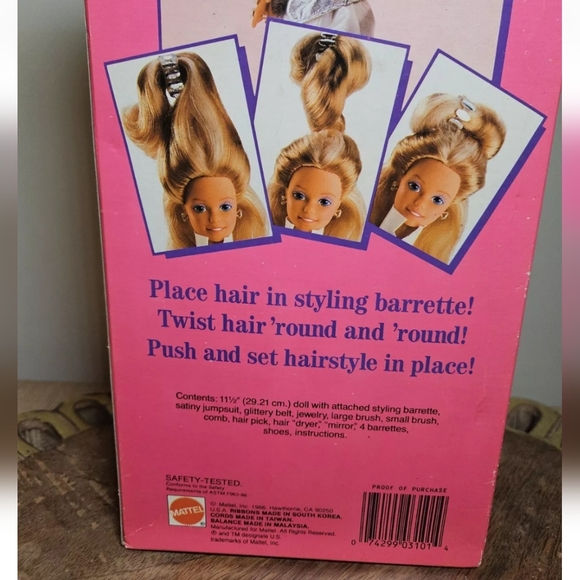 Super Hair Barbie with Magic Styling Barrette 3101 1986 Mattel Sealed In Box NIB - Picture 8 of 14